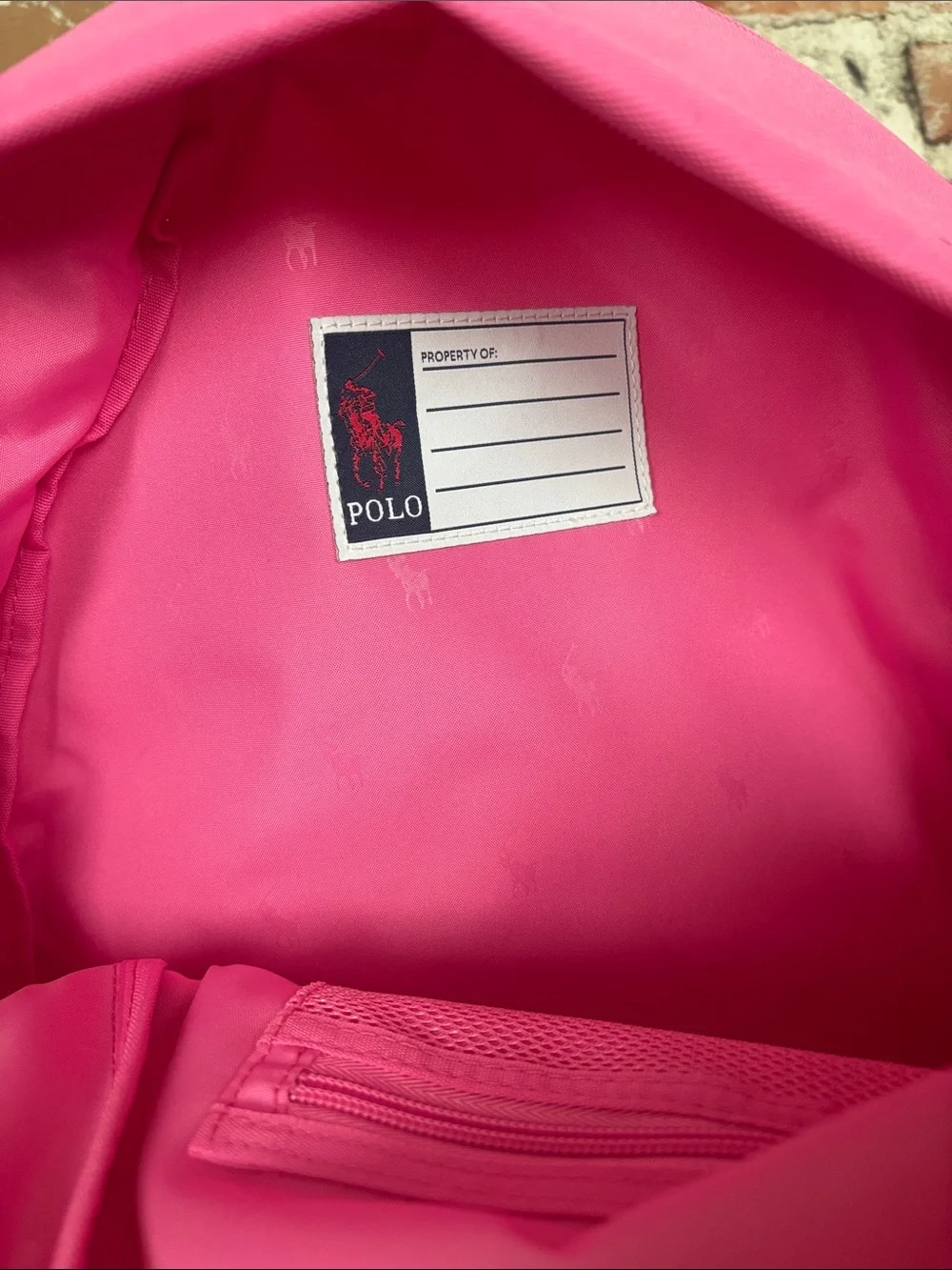 Polo by Ralph Lauren Hot Pink Kids Backpack with Bear Patch